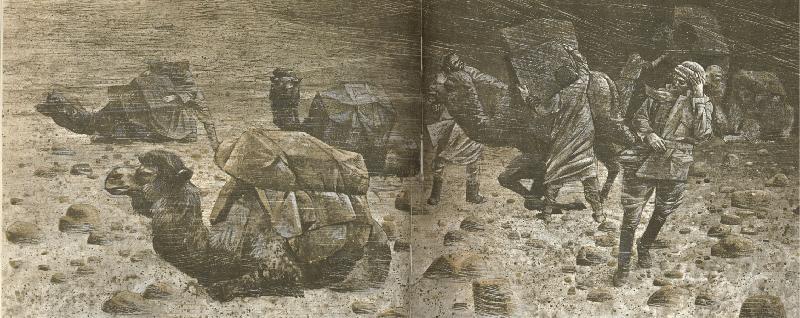 william r clark hedins expedition under en sandstorm langt inne i takla makanoknen i april 1894 oil painting picture